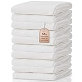 NatureMark® 10er Pack Mulltücher | Mullwindeln | Stoffwindeln 100% Baumwolle | Premium QUALITÄT Farbe: Weiß ca. 70x70 cm