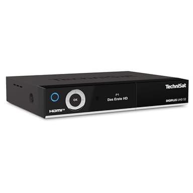 TechniSat DIGIPLUS UHD S2-4K Sat Receiver mit alphanumerischem Display und Twin Tuner (DVB-S/DVB-S2, HEVC, H.265, PVR Aufnahmefunktion, WLAN, LAN, CI+, USB, OLED) schwarz