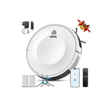 E2 Staubsauger Roboter mit Kartierung 10000 Pa, 200 Min. Laufzeit, 660 ml Großer Staubbehälter, APP-, Sprach- & Fernbedienungssteuerung, roboterstaubsauger Intelligente Reinigung für Tierhaare & Staub