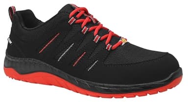 ELTEN Sicherheitsschuhe MADDOX black-red Low ESD S3, Herren, Textil, Stahlkappe, leicht, sportlich, Schwarz/Rot, Größe: 45