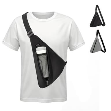 OSOCE Diebstahlsichere RFID-Brusttasche Unisex - Umhängetasche für Damen & Herren mit Anti-Diebstahl Reißverschluss - Leichte Crossbody Bag für Reisen, Sport, Alltag (Schwarz, XL)