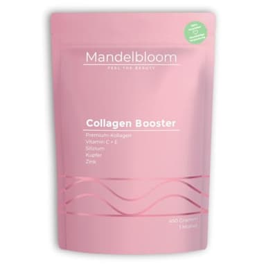 MANDELBLOOM Collagen-Booster [450g] Geschmacksneutral • perfekte Löslichkeit • Peptide Typ 1+3 • Premium Kollagen • Kollagenhydrolysat • mit Vitaminen für optimale Bioverfügbakeit • Made in Germany