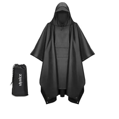 Stynice Leicht Wasserdicht Regenponcho Herren & Damen - Mehrzweck Regenjacke Outdoor mit Kapuze Faltbare Tasche für Camping Wandern Hikking - Atmungsaktive 3in1 Regencape