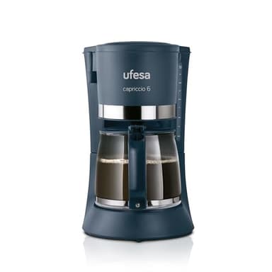 Ufesa CG7114 Capriccio Tropfkaffeemaschine, 6 Tassen, 600W, 0.6L Karaffe, Anti-Tropf-System, automatische Abschaltung, Blau
