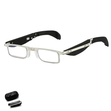 LONGTO Faltbare Lesebrille mit Blaulichtfilter und Etui, faltbare Lesebrille mit Blaulichtfilter, blendfreie Computer-Lesebrilles für Senioren (A,1.5X)
