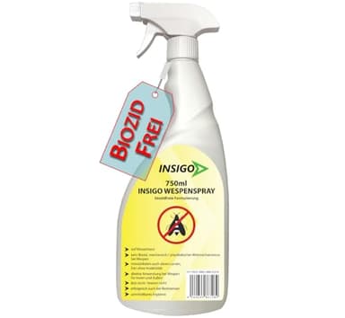 INSIGO Anti Wespen Spray 750ml Sprühflasche - Wespenmittel mit mechanischer Wirkung - Effektive Abwehr für Wespen - Wespen Spray mit Sofortwirkung