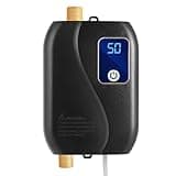 MINRS Durchlauferhitzer 3500W 220V Untertischspeicher Druckfest | Mini Elektronischer Warmwasserbereiter mit Ablesbarer Led-Temperaturanzeige zur Untertischmontage [Energieklasse A]