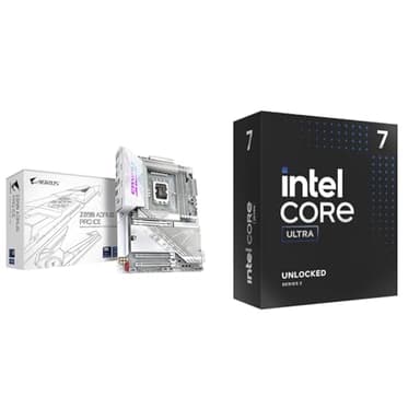 Gigabyte Z890 AORUS PRO Ice Motherboard + Intel® Core™ Ultra 7 Desktop Processor 265K 20 cores (8 P-cores + 12 E-cores) up to 5.5 GHz