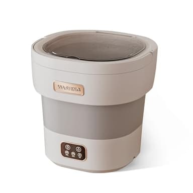 Creperture Faltbare Mobile Waschmaschine, 12L 2 in 1 Mini Waschmaschine mit Schleuder, 45dB Extrem Leise Tiefenreinigung Von Babykleidung Unterwäsche Washing Machine für Wohnungen,Wohnheime,Wohnmobile