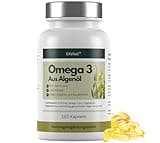 EXVital® Omega 3 aus Algenöl, vegan, 120 Softgel Kapseln, 2000mg pro Tag (600 DHA & 300mg EPA), aus nachhaltigen Algen gewonnen, hochdosiert & laborgeprüft