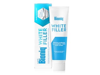 Bioniq® White Filler Zahnpasta - 100 ml – Sanfte Whitening-Zahncreme mit Hydroxylapatit, schützt und stärkt den Zahnschmelz, für glatte und weiße Zähne, entfernt Verfärbungen schonend, ohne Fluorid