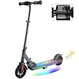 Caroma E Scooter Kinder von 8-12 Jahren, 150W Motor, 16 km/h, E Roller Kinder, Einstellbare Geschwindigkeit & Höhe, Bunte Lichter, LED Display, Faltbarer Elektroroller für Kinder