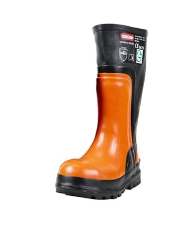 Oregon Yukon Kettensägen-Schnittschutz-Gummustiefel aus Naturkautschuk, mit Stahlkappen (Größe 43)