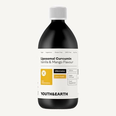 Liposomales Curcumin-Ergänzung, 200 mg pro Portion, 250 ml Flasche, Vanille & Mango, glutenfrei