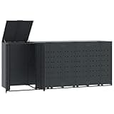 vidaXL Mülltonnenbox für 4 Tonnen Anthrazit 276x79x117 cm Stahl