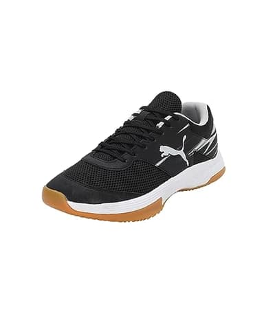 PUMA Herren Varion Ii Indoor Court Shoe, Puma Black Cool Light Gray Yellow Blaze Gum, 45 EU