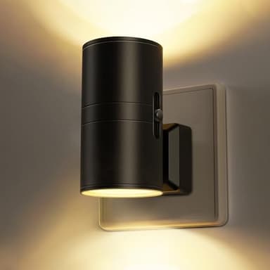 LOHAS-LED Nachtlicht Steckdose, Nachtlicht mit Dämmerungssensor [1 Stück], 0-100LM, 3000K Warmweiß, Dimmbares Steckdosenlicht für Kinderzimmer, Treppen, Gang, Schlafzimmer, Küche,Schwarz