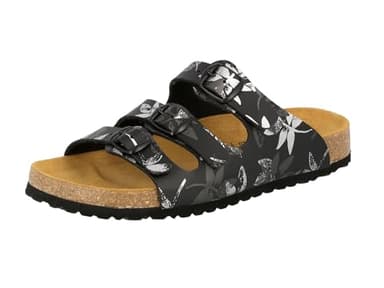 Lico Bioline Leave Damen Pantoletten, Schwarz, 39 EU