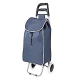 wuuhoo® Einkaufstrolley Shoppy mit Rollen und Aluminiumgestell, Einkaufswagen in Blau faltbar für unterwegs, Rollwagen handlich und abwaschbar, Handwagen mit verstärktem Material