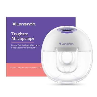 Lansinoh tragbare elektrische Milchpumpe – freihändig und leise abpumpen ohne Kabel & Schläuche – wiederaufladbarer Akku – einfache Bedienung & Reinigung - handsfree