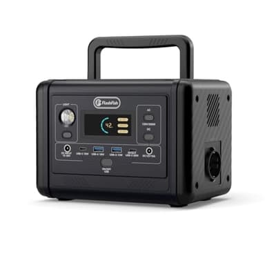 Flashfish 200W Tragbare Powerstation,153Wh LiFePO4-Akku, 400W Spitze, Notstromaggregat Reiner Sinus-AC-Ausgang mit 60W PD USB-C, Schnellladefunktion, Power Station für Zuhause, Camping und Notfälle