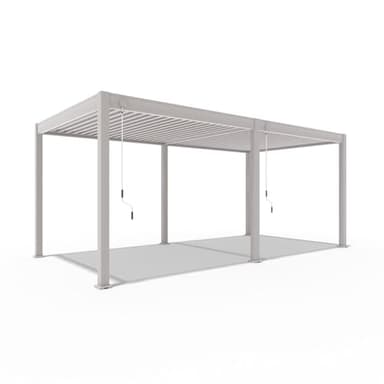 Weide Deluxe Pavillon 3x6 m stabil aus Aluminium - Pergola freistehend mit Lamellendach - Garten Sonnenschutz - Wetterbeständig wasserdicht Winterfest - Gartenpavillon in Ivory Sand