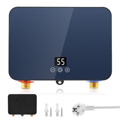 Elektrischer Durchlauferhitzer, 6000W, 220V, Untertisch-Installation, 30-55°C Temperaturregelung, 2 Modi, Fernbedienung