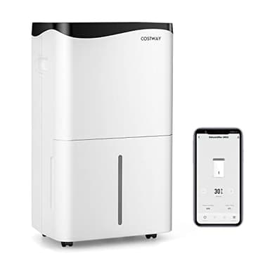 FANTASK 4 Modi Bautrockner 50L/Tag mit 24H Timer, Smart Luftentfeuchter mit LED-Anzige & Ventilator, 5L Wassertank & Ablaufschlauch