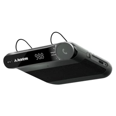 Avantree Roadtrip - Bluetooth Freisprecheinrichtung für Auto und Drahtloser FM Transmitter 2-in-1 Car Kit mit 6W Freihand Lautsprechern, Integriertem Mikrofon und und Lange 22 Std. Spielzeit
