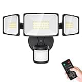 Onforu LED Strahler mit Bewegungsmelder Außen mit Fernbedienung 55W, 5000 LM LED Aussenleuchte, 6500K Flutlicht, IP65 Wasserdicht Scheinwerfer Vernetzungsfunktion für Garage