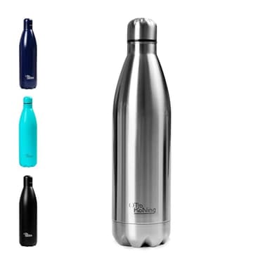 Otto Koning Trinkflasche Edelstahl 1 Liter – Vakuumisolierte Wasserflasche Thermo Auslaufsicher – Doppelwandige Sportflasche Metall für Büro Outdoor Reise – BPA-frei Robust