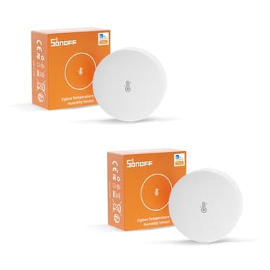 SONOFF SNZB-02P Zigbee Temperatur- und Feuchtigkeitssensor,2 Stück Smart Temperatursensor mit Komfortalarm,Zigbee Hygrometer Kompatibel mit Alexa/Google Home/HA/IFTTT,Zigbee Hub Erforderlich.