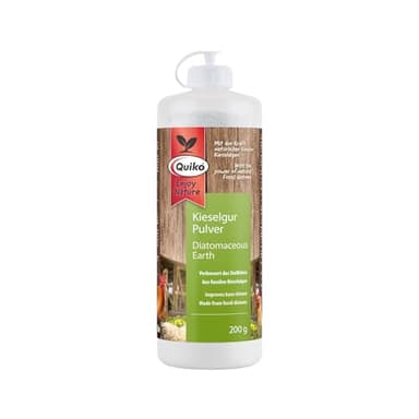 Quiko Kieselgur Pulver 200g - Kieselgur für Hühner - Anti Milben - Verbessert das Stallklima - Kieselgur aus fossilen Kieselalgen - Für Hühnerstall, Nagerstall und Vogelzucht