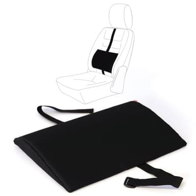 SISSEL® Autolendenkissen Tour Schwarz | Ergonomische Lendenstütze für PKW | Höhenverstellbar, PU-Schaum & 100% Baumwollbezug | Universal Rückenlehne für Sitzkomfort & Rückengesundheit