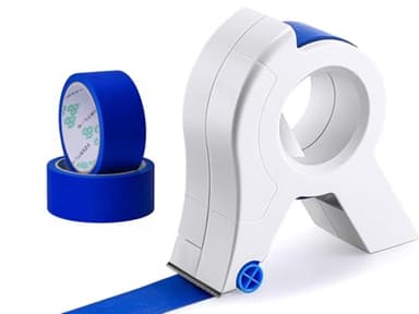 Anlising Malerband-Applikator, Maler-Klebebandspender mit 2 Rollenband, Vormontiertes Abdeckfolien-Klebebandwerkzeug, Klebebandmaschine Tragbarer, für Zierleisten, Böden, Fenster, Türrahme