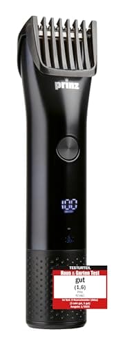 Prinz Haar- und Bartschneider PZ-HB1 – Testurteil „gut (1,6)“ Haus & Garten Test 01/2025 – Akku-/Netzbetrieb, 60 Schnittlängen, Präzisionsklingen, abwaschbar