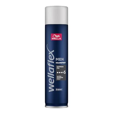 Wellaflex Men Express Fix Haarspray | Ultra Starker Halt | 48 Std. Halt | Vegan | Dermatologisch Getestet | 250ml