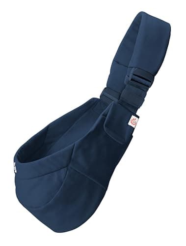Ergobaby Upsie Sling Babyhüfttrage, Ergonomische Hüfttrage für Babys und Kleinkinder ab 6 Monaten (7,7-20,4 kg), spontanes Wechseln zwischen Laufen und Getragenwerden, Midnight Blue