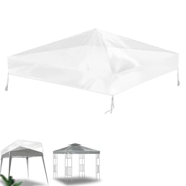 Pavillon 3x3m Wasserdicht stabil Winterfest Dicke 0,2mm 280g/㎡ PVC Transparent Pavillondach Regenschutz Schutzhaube Ersatzdach für Gartenzelt Partyzelt Gartenpavillon Faltpavillon