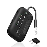 2025 Upgraded Bluetooth 5.3 Sender Klinke Splitter Transmitter und Empfänger, Airfly Bluetooth Adapter Flugzeug Gadgets, 3,5mm Aux für 2 Kopfhörer TV PC Stereoanlage, Autoradio