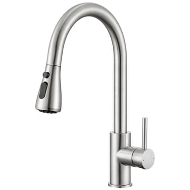 CECIPA Wasserhahn Küche mit 3 Modi, Hochdruck Küchenarmatur mit Brause Ausziehbar, Mischbatterie Küche 360° Schwenkbar, Einhebel Spültischarmatur Küche mit Hohem Bogen, Armatur Küche Edelstahl