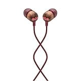 House of Marley Kopfhörer mit Kabel 'Smile Jamaica'- In-Ear Kopfhörer mit Mikrofon, 1-Knopf Steuerung & Geräuschisolierung, inkl. 2 Gel-Aufsätzen und verwicklungsfreies Kabel (Rot)