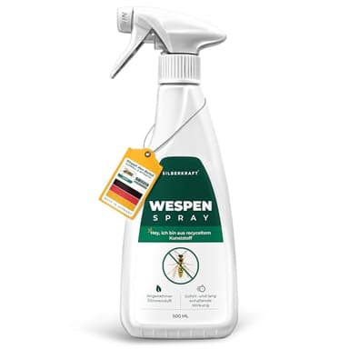Silberkraft Wespenspray 500 ml, Spray zur Wespenabwehr, Anti-Wespen-Mittel zum Vertreiben der Insekten, hilft gegen Wespennester, Repellent mit starker Sofort- und Langzeitwirkung, made in Germany