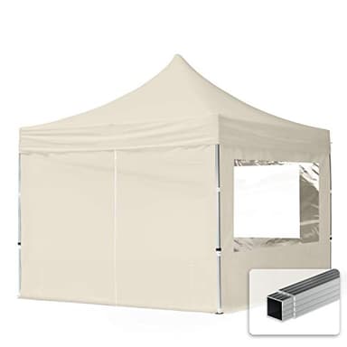 TOOLPORT Faltpavillon Faltzelt Pavillon 3x3m - 4 Seitenteile Aluminium 32mm Partyzelt 700N Creme