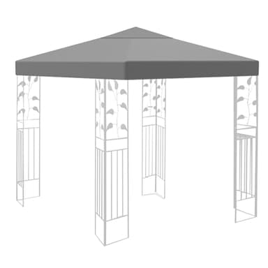Ersatzdach Pavillon 3x3m Wasserdicht stabil Winterfest 160g/m² Grau Einzeldach Gartenpavillon Pavillondach Faltpavillon Sturmfest Partyzelt Ersatzbezug Top Abdeckung Baldachin