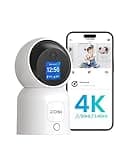 ZOSI 4K WLAN Überwachungskamera mit 1,44" Monitor, 8MP Innen Kamera 360° Schwenkbar, 2-Wege-Videoanruf, 2,4/5Ghz WiFi, AI Personenerkennung, C519M