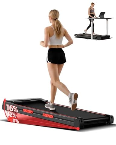 Walking Pad mit Steigung 1-10KM/H, Laufband mit Steigung für Zuhause und Dreifacher Dämpfung und Leisem 2.75 PS Motor, Laufband Schreibtisch Max. Belastung 136KG