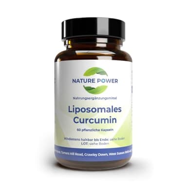 Liposomales Curcumin - Liposomales Pulver in Kapseln - Maximale Bioverfügbarkeit - 60 pflanzliche Kapseln im Braunglas - gentechnikfrei und vegan - von NATURE POWER