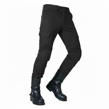 VOLERO® Original Motorradhose Herren JES-06 | Motorrad Jeans mit Protektoren | 97% Baumwolle + 3% Elasthan | Stretch-Einsätze & Abnehmbarer Schutz | Für Alltag & Tour (Schwarz,L)