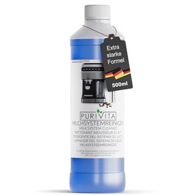 PURIVITA® Universal Milchsystemreiniger Kaffeevollautomaten [500ML] - Milchschaumreiniger Kaffeemaschine - Milchaufschäumer Reiniger - Reiniger Milchsystem Kaffeevollautomat - Kaffeemaschinenreiniger